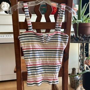 Billabong Striped Tank Top - Red, Blue, White